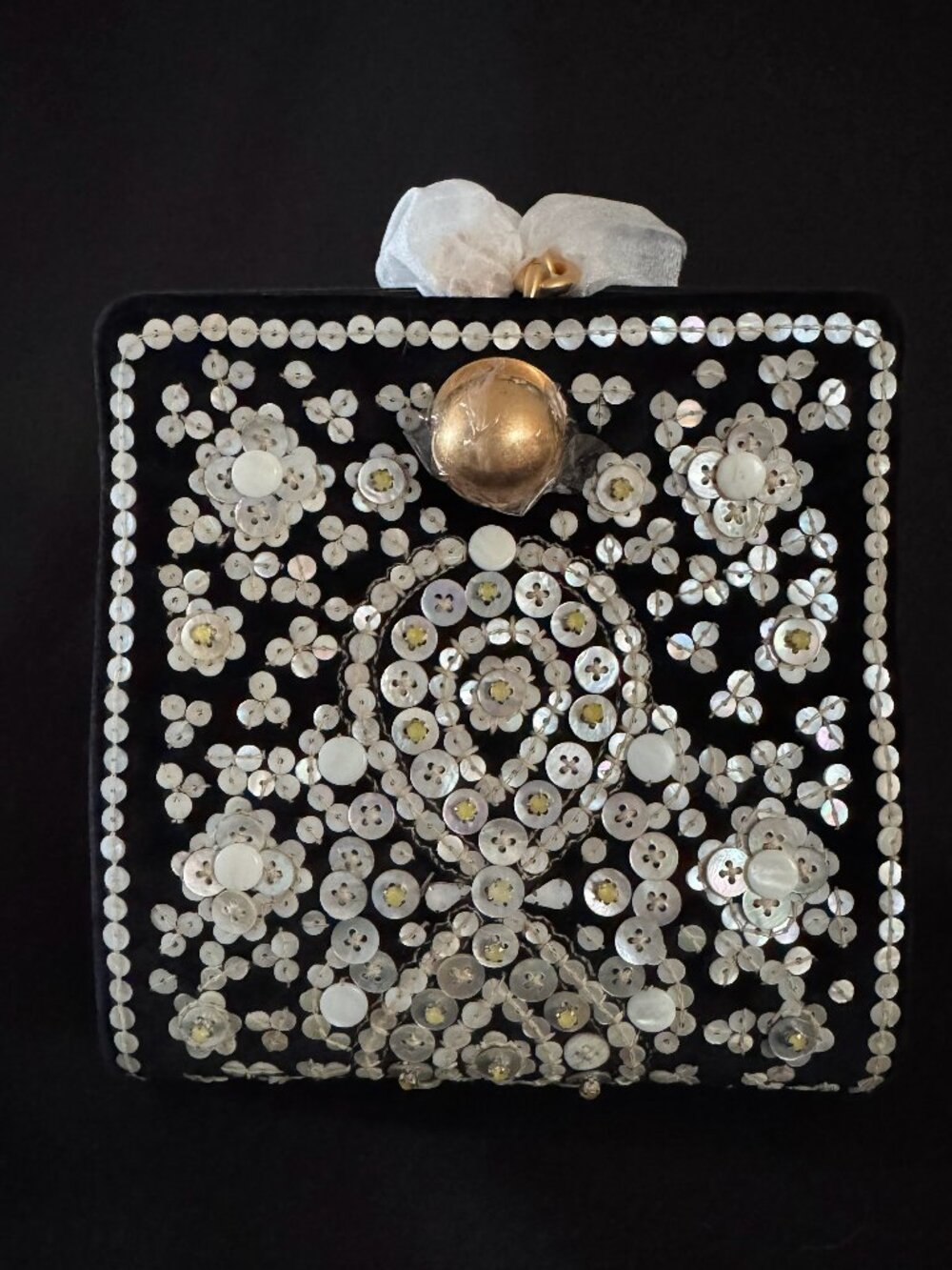 Tory Burch Darcy Embellished Clutch Handbag, Mother-of-Pearl, Very Rare Purse!